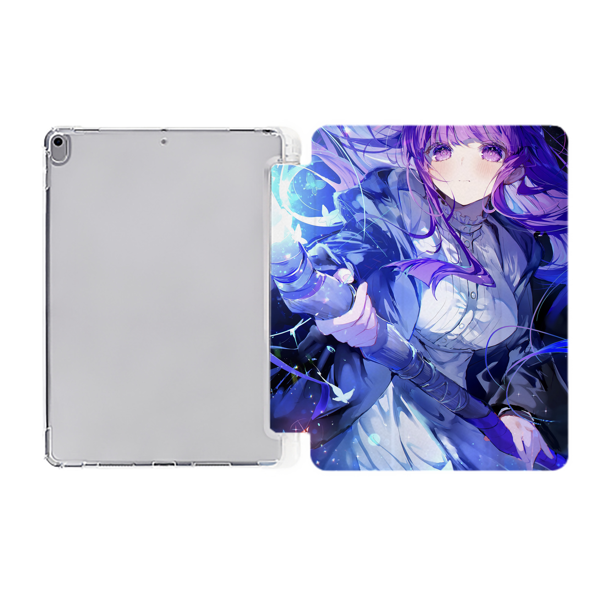 （画像用） 葬送のフリーレン Frieren IPad ケース ペン収納付き 三つ折りスタンド PUレザー×シリコン 対応機種9.5/10.5/10.9インチ